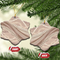 Polynesian Puakeniken Pikake Twisted Lei Ceramic Ornament Beige - Polynesian Pride