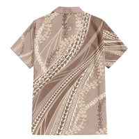 Polynesian Puakeniken Pikake Twisted Lei Family Matching Mermaid Dress and Hawaiian Shirt Beige LT7 - Polynesian Pride