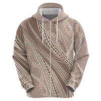 Polynesian Puakeniken Pikake Twisted Lei Hoodie Beige - Polynesian Pride