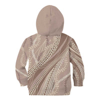 Polynesian Puakeniken Pikake Twisted Lei Kid Hoodie Beige - Polynesian Pride