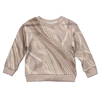 Polynesian Puakeniken Pikake Twisted Lei Kid Ugly Christmas Sweater Beige - Polynesian Pride