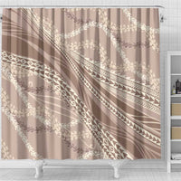Polynesian Puakeniken Pikake Twisted Lei Shower Curtain Beige - Polynesian Pride