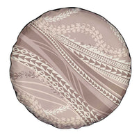 Polynesian Puakeniken Pikake Twisted Lei Spare Tire Cover Beige - Polynesian Pride