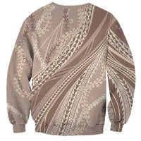 Polynesian Puakeniken Pikake Twisted Lei Sweatshirt Beige - Polynesian Pride