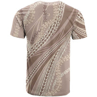 Polynesian Puakeniken Pikake Twisted Lei T Shirt Beige - Polynesian Pride