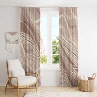Polynesian Puakeniken Pikake Twisted Lei Window Curtain Beige - Polynesian Pride