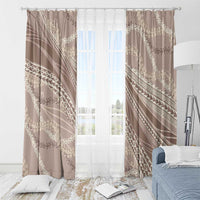 Polynesian Puakeniken Pikake Twisted Lei Window Curtain Beige - Polynesian Pride