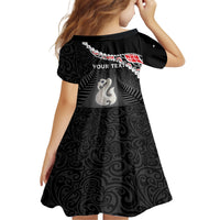 Personalised New Zealand Maori Kid Short Sleeve Dress Manaia Mix Koru LT7 - Polynesian Pride