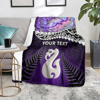 Personalised New Zealand Maori Blanket Manaia Paua Shell Purple LT7 - Polynesian Pride