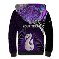 Personalised New Zealand Maori Sherpa Hoodie Manaia Paua Shell Purple LT7 - Polynesian Pride