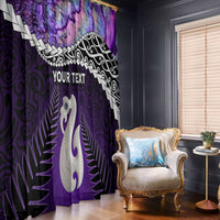 Personalised New Zealand Maori Window Curtain Manaia Paua Shell Purple LT7 - Polynesian Pride