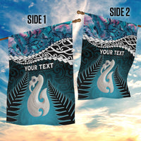 Personalised New Zealand Maori Garden Flag Manaia Paua Shell Turquoise LT7 - Polynesian Pride