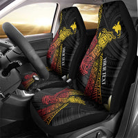 Personalized Papua New Guinea Car Seat Cover Kundu Drum Carving Motifs LT7 - Polynesian Pride