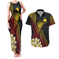 Personalized Papua New Guinea Couples Matching Tank Maxi Dress and Hawaiian Shirt Kundu Drum Carving Motifs