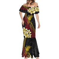 Personalized Papua New Guinea Mermaid Dress Kundu Drum Carving Motifs LT7 - Polynesian Pride