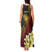 Personalized Papua New Guinea Tank Maxi Dress Kundu Drum Carving Motifs LT7 - Polynesian Pride