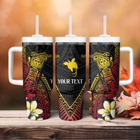 Personalized Papua New Guinea Tumbler With Handle Kundu Drum Carving Motifs