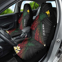 Personalized Papua New Guinea Car Seat Cover Kundu Drum Motifs - Sepik Colors LT7 - Polynesian Pride