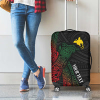 Personalized Papua New Guinea Luggage Cover Kundu Drum Motifs - Sepik Colors LT7 - Polynesian Pride