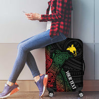 Personalized Papua New Guinea Luggage Cover Kundu Drum Motifs - Sepik Colors LT7 - Polynesian Pride