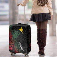 Personalized Papua New Guinea Luggage Cover Kundu Drum Motifs - Sepik Colors LT7 - Polynesian Pride