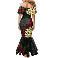 Personalized Papua New Guinea Mermaid Dress Kundu Drum Motifs - Sepik Colors LT7 - Polynesian Pride
