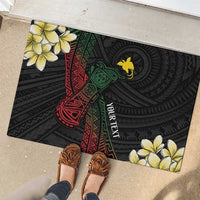 Personalized Papua New Guinea Rubber Doormat Kundu Drum Motifs - Sepik Colors