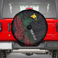 Personalized Papua New Guinea Spare Tire Cover Kundu Drum Motifs - Sepik Colors