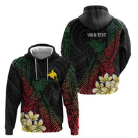 Personalized Papua New Guinea Zip Hoodie Kundu Drum Motifs - Sepik Colors