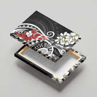 Bula Fiji Tagimaucia Mix Plumeria Masi Tapa Canvas Wall Art Black