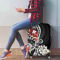 Bula Fiji Tagimaucia Mix Plumeria Masi Tapa Luggage Cover Black