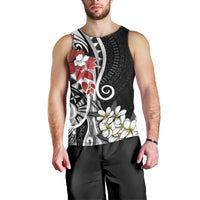 Bula Fiji Tagimaucia Mix Plumeria Masi Tapa Men Tank Top Black LT7 - Polynesian Pride