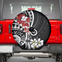 Bula Fiji Tagimaucia Mix Plumeria Masi Tapa Spare Tire Cover Black LT7 - Polynesian Pride