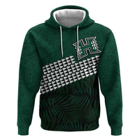 Hawaii Rainbow Warriors Alumni Custom Zip Hoodie Kanaka Arrows Tropical Vibes LT7 Pullover Hoodie Green - Polynesian Pride