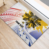 Philippines Independence Day Rubber Doormat Eagle Mix Filipino Flag Tribal Style