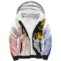 Philippines Independence Day Sherpa Hoodie Eagle Mix Filipino Flag Tribal Style