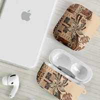 Talofa Samoa Mamanu Siapo Mix Malu AirPods Case Classic Beige Frangipani and Turtles