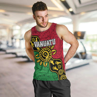 Personalised Vanuatu Men Tank Top Mix Aboriginal Dot Art LT7 - Polynesian Pride