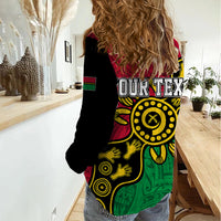 Personalised Vanuatu Women Casual Shirt Mix Aboriginal Dot Art LT7 - Polynesian Pride