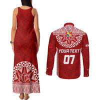Personalised Tonga Rugby Couples Matching Tank Maxi Dress and Long Sleeve Button Shirts Ikale Tahi Champions World Cup 2023 LT7 - Polynesian Pride