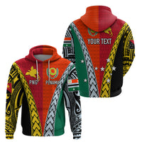 Personalised Papua New Guinea Mix Penama Hoodie Tribal Patterns Half-Half Style LT7 - Polynesian Pride