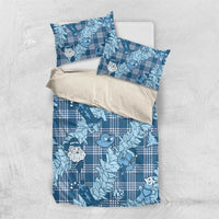 Blue Palaka Hawaii Cowboy Christmas Bedding Set Paniolo Mix Maile Lei - Polynesian Pride