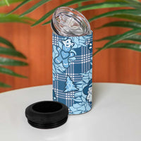 Blue Palaka Hawaii Cowboy Christmas 4 in 1 Can Cooler Tumbler Paniolo Mix Maile Lei - Polynesian Pride
