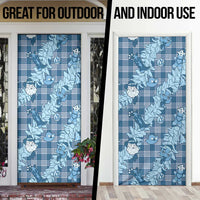 Blue Palaka Hawaii Cowboy Christmas Door Cover Paniolo Mix Maile Lei - Polynesian Pride