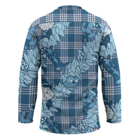 Blue Palaka Hawaii Cowboy Christmas Hockey Jersey Paniolo Mix Maile Lei - Polynesian Pride