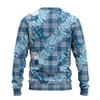 Blue Palaka Hawaii Cowboy Christmas Ugly Christmas Sweater Paniolo Mix Maile Lei - Polynesian Pride