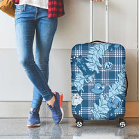 Blue Palaka Hawaii Cowboy Christmas Luggage Cover Paniolo Mix Maile Lei - Polynesian Pride