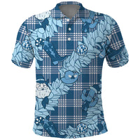 Blue Palaka Hawaii Cowboy Christmas Polo Shirt Paniolo Mix Maile Lei - Polynesian Pride