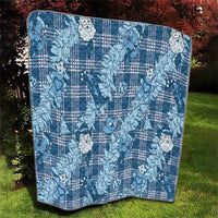 Blue Palaka Hawaii Cowboy Christmas Quilt Paniolo Mix Maile Lei - Polynesian Pride