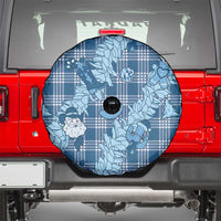 Blue Palaka Hawaii Cowboy Christmas Spare Tire Cover Paniolo Mix Maile Lei - Polynesian Pride